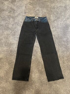 Abercrombie 90s Relaxed Two-Tone Black/Blue Jeans